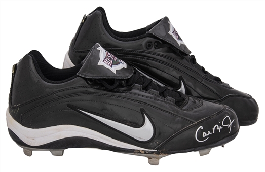 2001 Cal Ripken Jr. All-Star Game Used & Signed Baltimore Orioles Nike Cleats (Ripken LOA & Beckett)